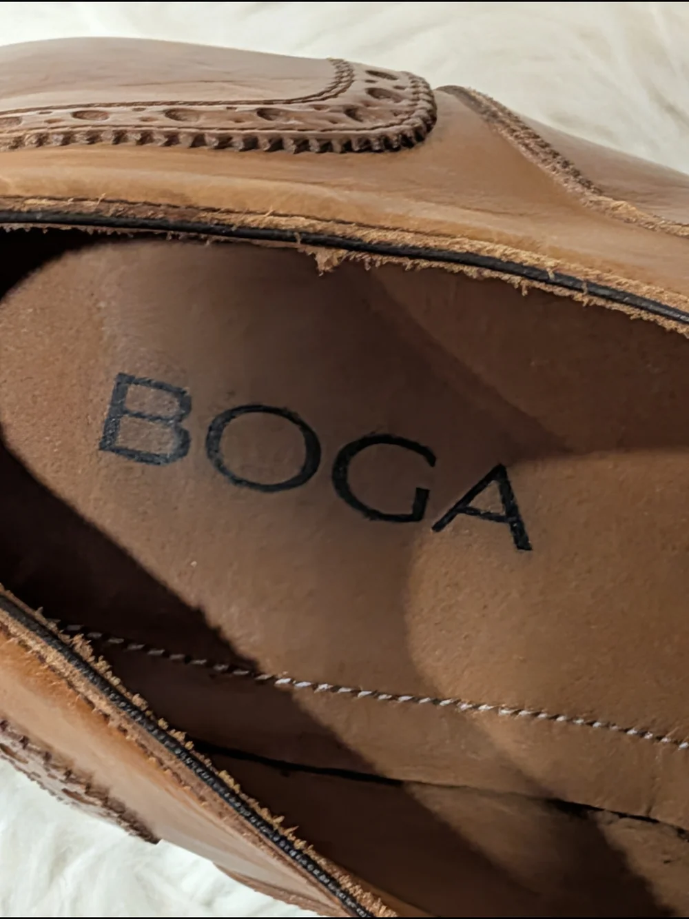 Men's Tan Leather Wingtip Derbys with Brogue Detailing Italian Artisan